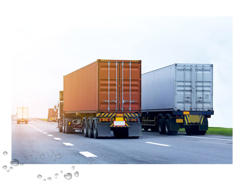 Truck Washing Tractor Trailer on Highway in Dallas Texas